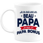 quotedazur - Mug Beau-Papa Papa Bonus - Humour Beau-Père Tasse Cafe Cadeau Rigolo Anniversaire Original Humoristique Pour Homme - Idée Cadeau Fêtes Des Pères Noël