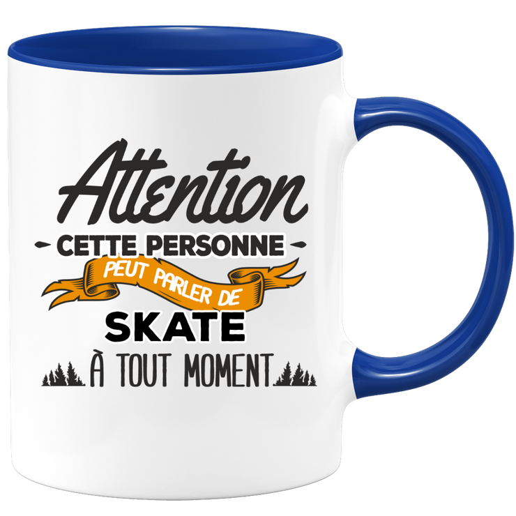 quotedazur - Mug Cette Personne Peut Parler De Skate À Tout Moment - Cadeau Humour Sport - Idée Cadeau Original Skater Skateuse - Tasse Skate - Anniversaire Ou Noël