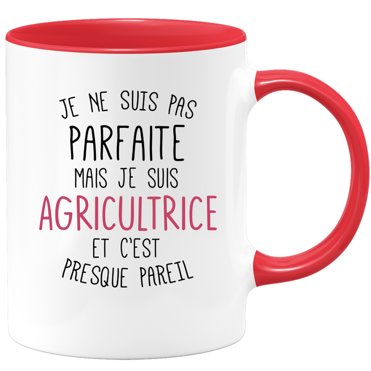 quotedazur - Mug Je Ne Suis Pas Parfaite Mais Je Suis Agricultrice Et C'Est Presque Pareil - Cadeau Humour Métier Travail  - Idée Cadeau Agricultrice Pot De Départ Cheffe  - Tasse Cadeau Noël