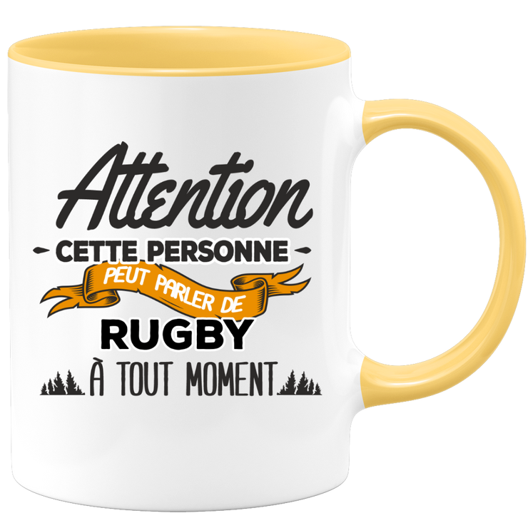 quotedazur - Mug Cette Personne Peut Parler De Rugby À Tout Moment - Cadeau Humour Sport - Idée Cadeau Original Rugbyman Rugbywoman - Tasse Rugby - Anniversaire Ou Noël