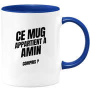 Mug Ce mug appartient à Amin, compris ?