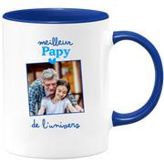 Mug Meilleur papy de l'univers - Mug personnalisé avec photo famille