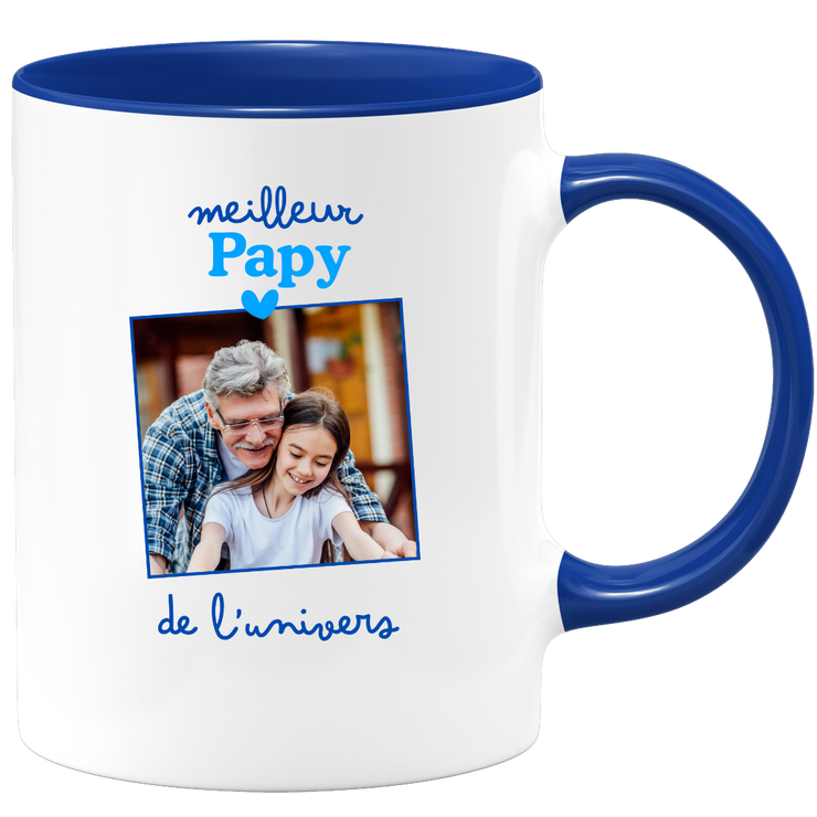 Mug Meilleur papy de l'univers - Mug personnalisé avec photo famille