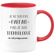 quotedazur - Mug Je Ne Suis Pas Parfait Mais Je Suis Technologue  - Cadeau Humour Métier Travail - Idée Cadeau Pot De Départ Chef Mutation - Tasse Cadeau Retraite Noël Au Bureau