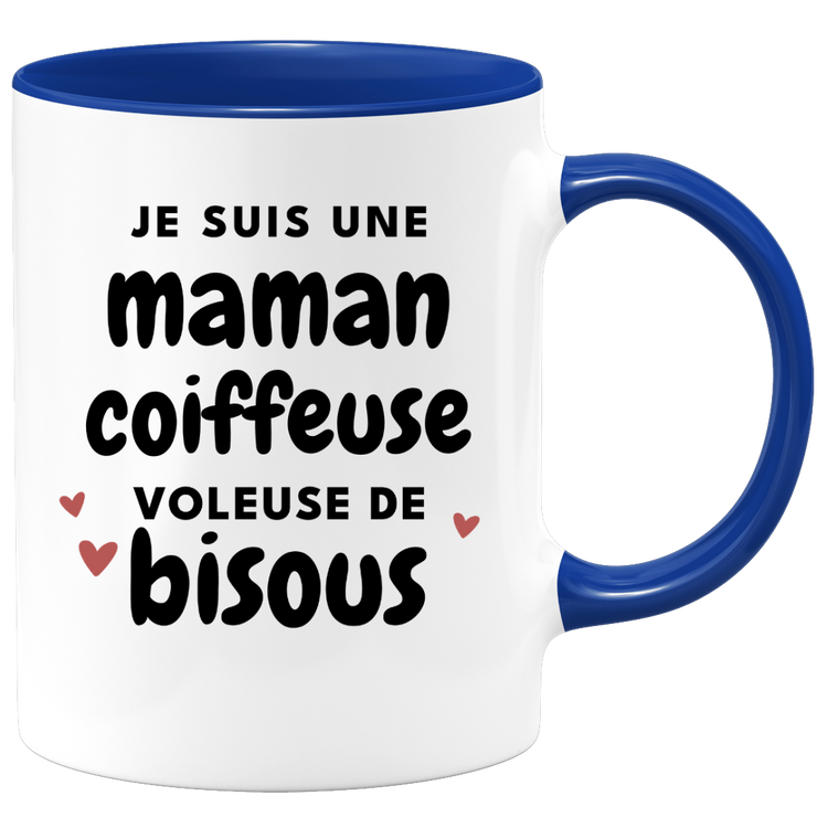 quotedazur - Mug Je Suis Une Maman Coiffeuse Voleuse De Bisous - Cadeau Fête Des Mères Original - Idée Cadeau Pour Anniversaire Maman - Cadeau Pour Future Maman Naissance