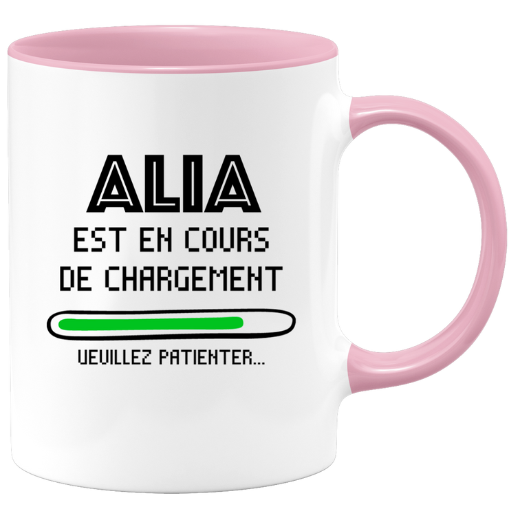 quotedazur - Mug Alia Est En Cours De Chargement Veuillez Patienter - Cadeau Alia Prénom Femme Personnalisé - Cadeau Annniversaire Noël Adolescent Collègue