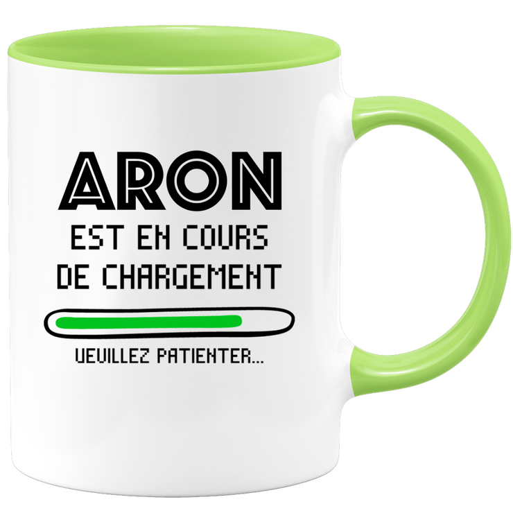 quotedazur - Mug Aron Est En Cours De Chargement Veuillez Patienter - Cadeau Aron Prénom Homme Personnalisé - Cadeau Annniversaire Noël Adolescent Collègue