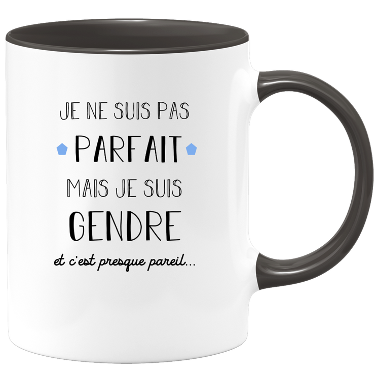 quotedazur - Mug Je Ne Suis Pas Parfait Mais Je Suis Gendre Et C'est Presque Pareil - Cadeau Humoristique pour Beau-Fils, Anniversaire, Noël