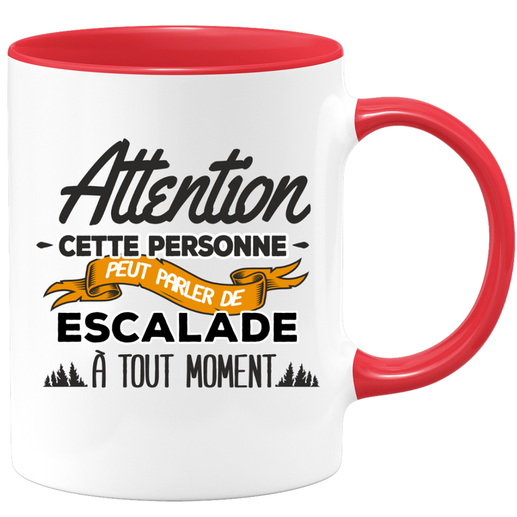 quotedazur - Mug Cette Personne Peut Parler De Escalade À Tout Moment - Cadeau Humour Sport - Idée Cadeau Original     - Tasse Escalade - Anniversaire Ou Noël