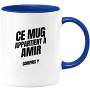 Mug Ce mug appartient à Amir, compris ?