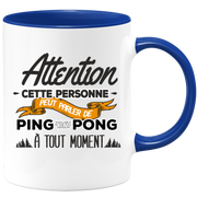 quotedazur - Mug Cette Personne Peut Parler De Ping-Pong À Tout Moment - Cadeau Humour Sport - Idée Cadeau Original Pongiste   - Tasse Ping-Pong - Anniversaire Ou Noël