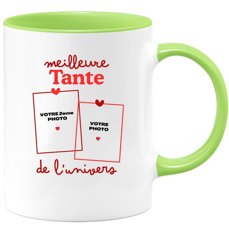 Mug Meilleure Tante de l'univers - Mug personnalisé avec 2 photos famille