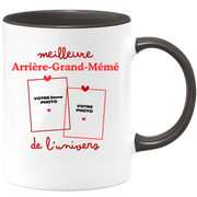 Mug Meilleure Arrière-grand-mémé de l'univers - Mug personnalisé avec 2 photos famille