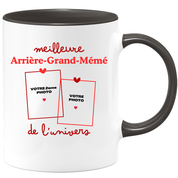 Mug Meilleure Arrière-grand-mémé de l'univers - Mug personnalisé avec 2 photos famille