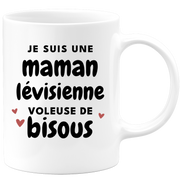 quotedazur - Mug Je Suis Une Maman Lévisienne Voleuse De Bisous - Cadeau Pour Lévisienne - Cadeau Personnalisé Pour Femme - Cadeau Original Pour Anniversaire, Noël, Future Maman Naissance