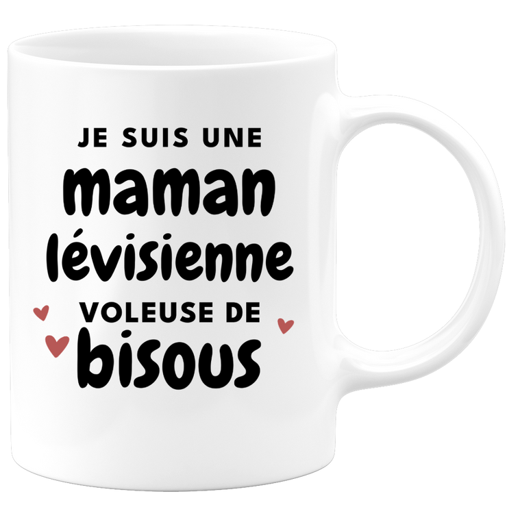 quotedazur - Mug Je Suis Une Maman Lévisienne Voleuse De Bisous - Cadeau Pour Lévisienne - Cadeau Personnalisé Pour Femme - Cadeau Original Pour Anniversaire, Noël, Future Maman Naissance