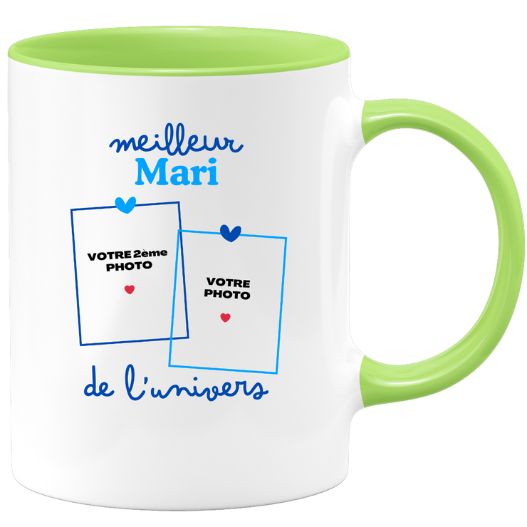 Mug Meilleur Mari de l'univers - Mug personnalisé avec 2 photos famille