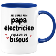 quotedazur - Mug Je Suis Un Papa électricien Voleur De Bisous - Cadeau Fête Des Pères Original - Idée Cadeau Pour Anniversaire Papa - Cadeau Pour Futur Papa Naissance