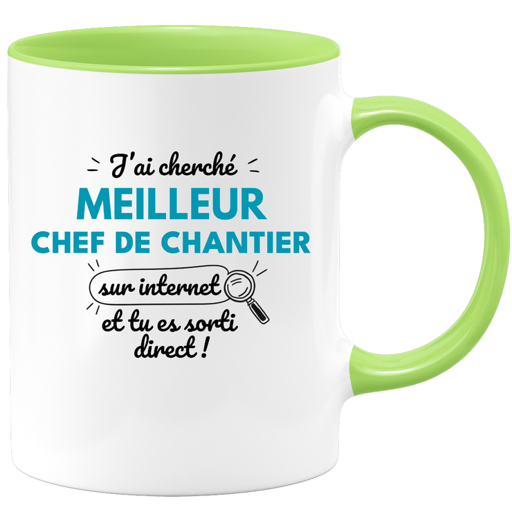 Mug J'ai cherché "meilleur Chef de Chantier" sur internet, tu es sorti direct !