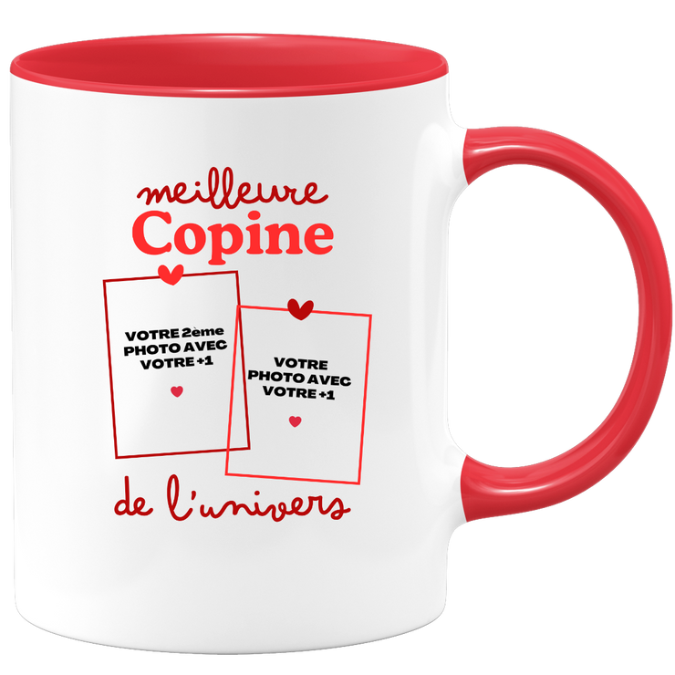 Mug Meilleure Copine de l'univers - Mug personnalisé avec 2 photos couple