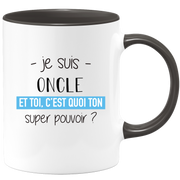 quotedazur - Mug Je Suis Oncle Et Toi C'est Quoi Ton Super Pouvoir - Cadeau Humour Travail - Idée Cadeau Départ Collègue - Tasse Chef Oncle - Idéal Pour Noël Au Bureau