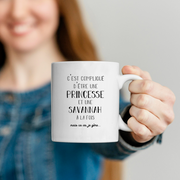 quotedazur - Mug Prénom Savannah Compliqué D'Être Une Princesse Et Une Savannah Mais Ca Va Je Gère - Cadeau Humour Prénom - Idée Cadeau  Saint Valentin - Tasse Prénom Savannah - Idéal Pour Noël
