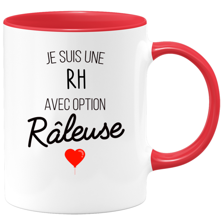 quotedazur - Mug Je Suis Une RH Avec Option Râleuse - Cadeau Idéal Pour RH - Cadeau Personnalisé Pour Femme - Cadeau Original Pour Anniversaire Ou Noël