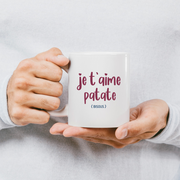 quotedazur - Mug Je T'aime Patate Bisous - Idée Cadeau Couple Amour Femme ou Homme Pour La Saint Valentin, Anniversaire Ou Noël