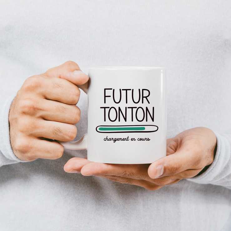 quotedazur - Mug Futur Tonton 2025 Chargement En Cours - Cadeau Futur Tonton - Surprise Annonce Grossesse Garçon/Fille Naissance Bébé