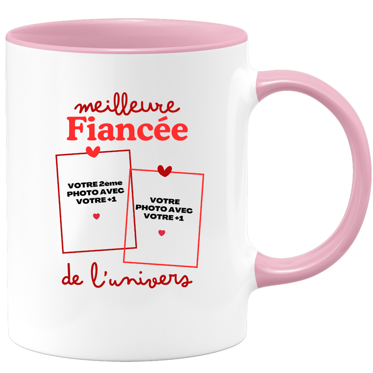 Mug Meilleure Fiancée de l'univers - Mug personnalisé avec 2 photos couple