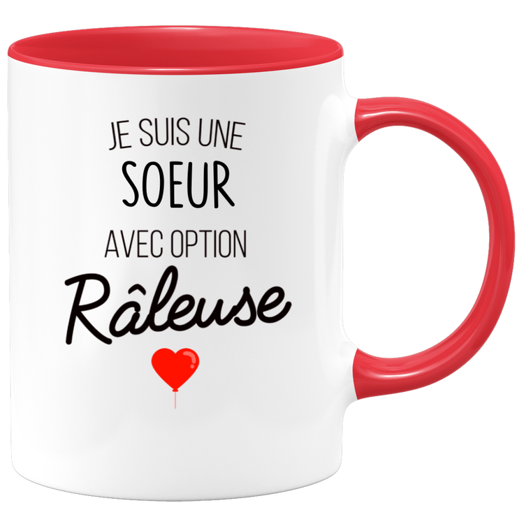 quotedazur - Mug Je Suis Une Sœur Avec Option Râleuse - Cadeau Idéal Pour Sœur - Cadeau Personnalisé Pour Femme - Cadeau Original Pour Anniversaire Ou Noël