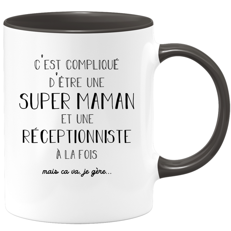 Super Mom Receptionist Mug - Receptionist Gift Birthday Mom Mother's Day Valentine's Day Woman Love Couple