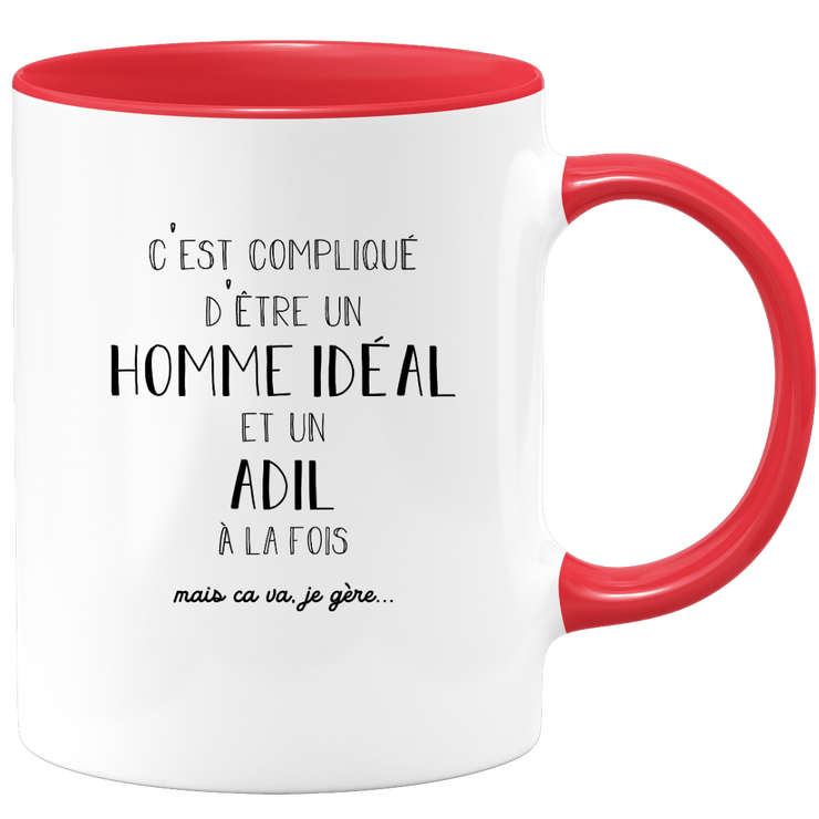Mug Gift adil - ideal man adil - Personalized first name gift Birthday Man christmas departure colleague - Ceramic - White