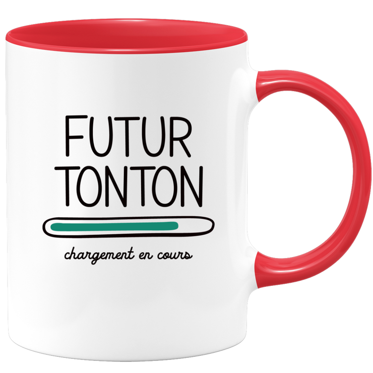 quotedazur - Mug Futur Tonton 2025 Chargement En Cours - Cadeau Futur Tonton - Surprise Annonce Grossesse Garçon/Fille Naissance Bébé