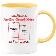 Mug Meilleure Arrière-grand-mère de l'univers - Mug personnalisé avec 2 photos famille