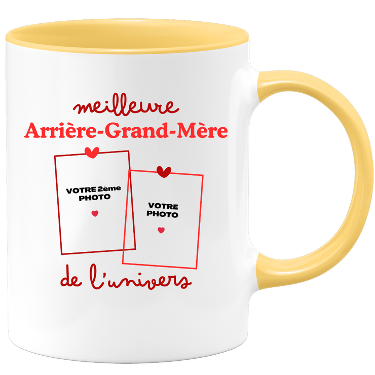 Mug Meilleure Arrière-grand-mère de l'univers - Mug personnalisé avec 2 photos famille