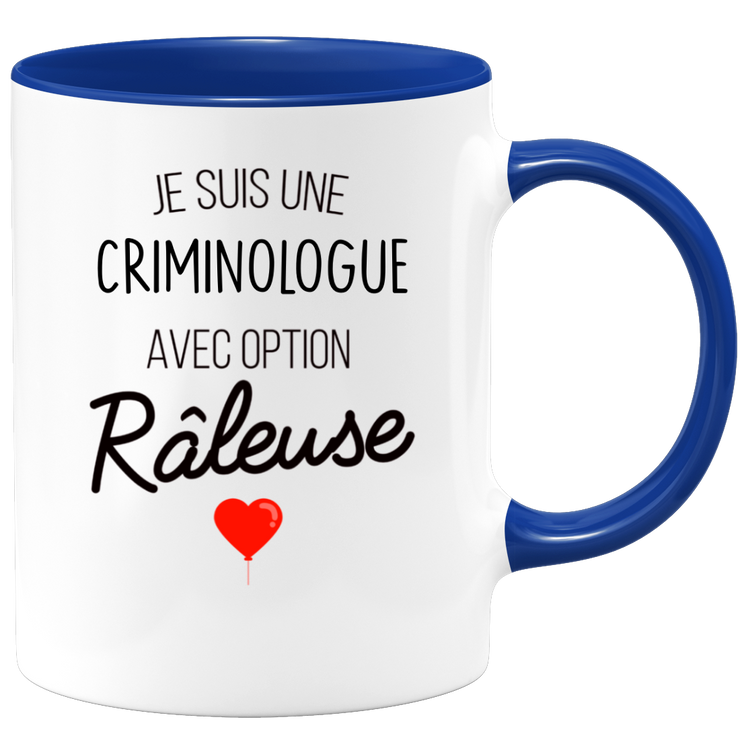 quotedazur - Mug Je Suis Une Criminologue Avec Option Râleuse - Cadeau Idéal Pour Criminologue - Cadeau Personnalisé Pour Femme - Cadeau Original Pour Anniversaire Ou Noël