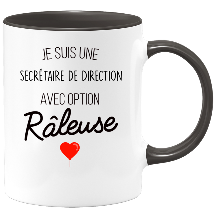 quotedazur - Mug Je Suis Une Secrétaire De Direction Avec Option Râleuse - Cadeau Idéal Pour Secrétaire De Direction - Cadeau Personnalisé Pour Femme - Cadeau Original Pour Anniversaire Ou Noël