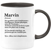quotedazur - Mug Définition Prénom Marvin Dieu Tout Simplement - Cadeau Humour Prénom - Idée Cadeau Famille Saint Valentin - Tasse Prénom Marvin