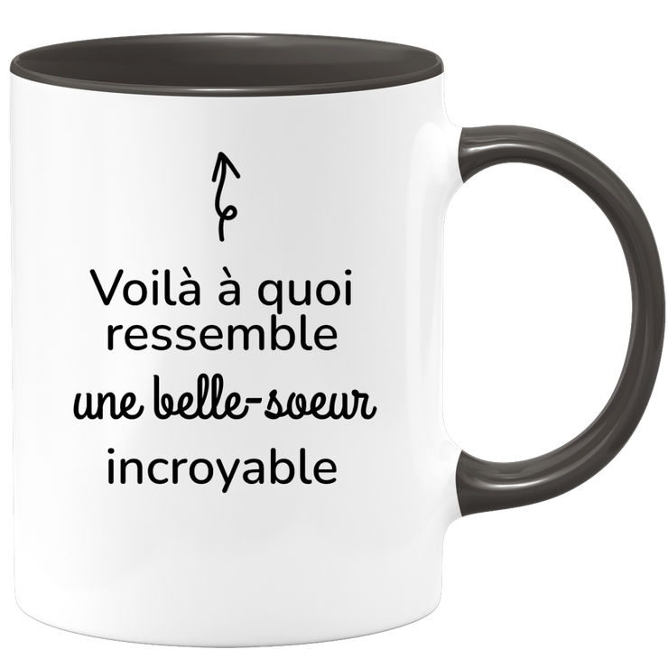 quotedazur - Mug Voilà À Quoi Ressemble Une Belle-soeur Incroyable - Cadeau Pour Belle-soeur - Cadeau Personnalisé Pour Femme - Cadeau Original Anniversaire Ou Noël