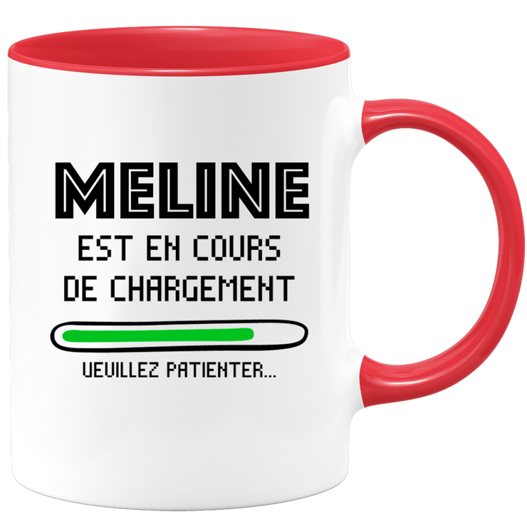 quotedazur - Mug Meline Est En Cours De Chargement Veuillez Patienter - Cadeau Meline Prénom Femme Personnalisé - Cadeau Annniversaire Noël Adolescent Collègue