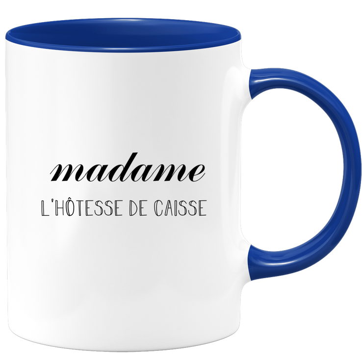 quotedazur - Mug Madame L'Hotesse De Caisse - Cadeau Pour Hotesse de caisse - Cadeau Personnalisé Pour Femme - Cadeau Original Anniversaire Ou Noël