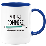quotedazur - Mug Future Pompiere Chargement En Cours - Cadeau Humour Promotion Travail - Idée Cadeau Départ Collègue - Tasse Chef Pompiere - Idéal Pour Noël Au Bureau