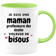 quotedazur - Mug I Am A School Teacher Mom Thief Of Kisses - Original Mother's Day Gift - Gift Idea For Mom Birthday - Gift For Future Mom Birth