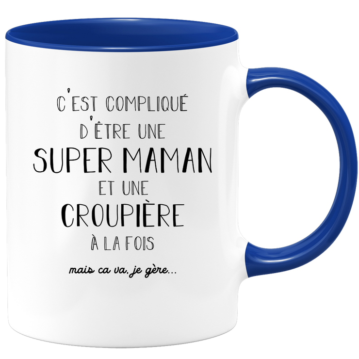 quotedazur - Mug Super Maman Et Croupiere A La Fois Mais Je Gère - Tasse Cadeau Maman Fête Des Mères Anniversaire - Cadeau Pour Jeune Ou Future Maman Suite À Une Naissance