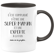 quotedazur - Mug Super Maman Et Experte A La Fois Mais Je Gère - Tasse Cadeau Maman Fête Des Mères Anniversaire - Cadeau Pour Jeune Ou Future Maman Suite À Une Naissance
