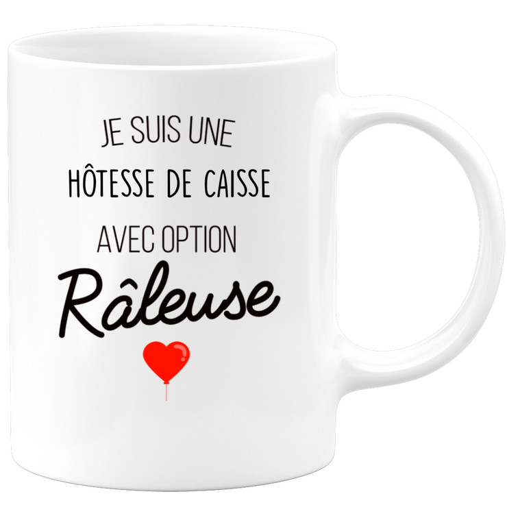 quotedazur - Mug Je Suis Une Hôtesse De Caisse Avec Option Râleuse - Cadeau Idéal Pour Hôtesse De Caisse - Cadeau Personnalisé Pour Femme - Cadeau Original Pour Anniversaire Ou Noël