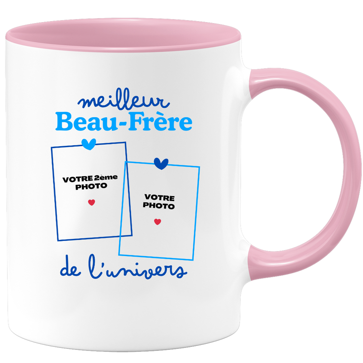 Mug Meilleur Beau-frère de l'univers - Mug personnalisé avec 2 photos famille