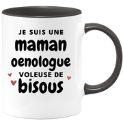 quotedazur - Mug I'm an Oenologist Mom Thief of Kisses - Original Mother's Day Gift - Gift Idea for Mom's Birthday - Gift for Future Mom Birth
