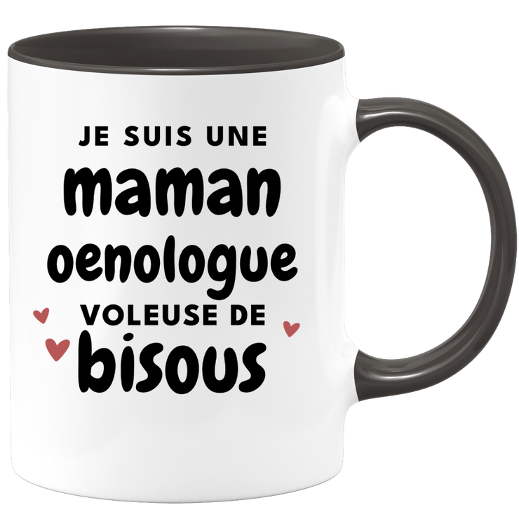 quotedazur - Mug I'm an Oenologist Mom Thief of Kisses - Original Mother's Day Gift - Gift Idea for Mom's Birthday - Gift for Future Mom Birth